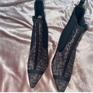 FENDI booties size 38 silver heel